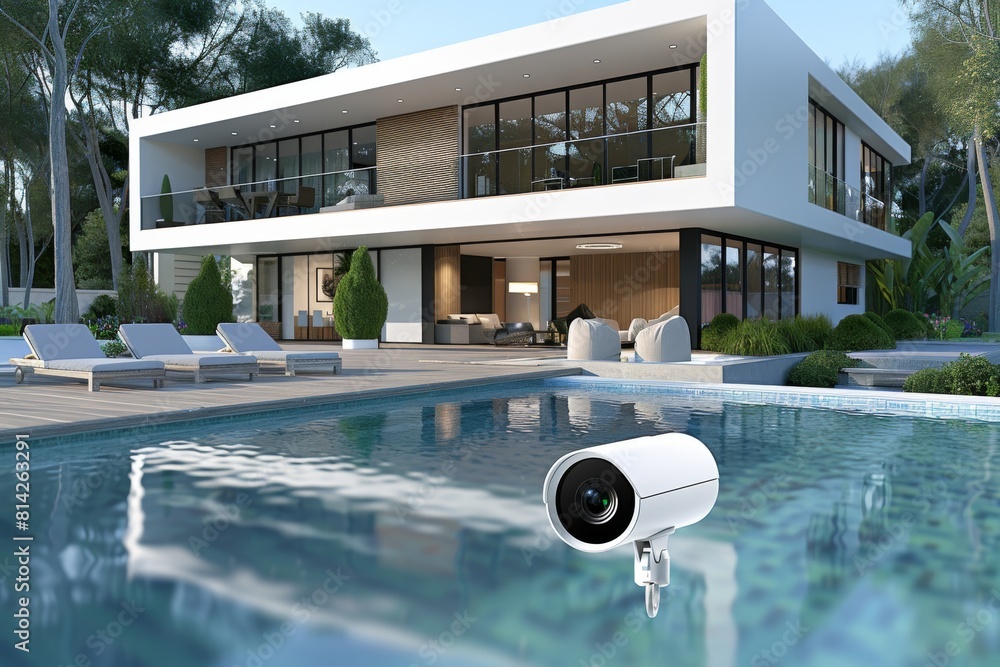 Poster monitoring surveillance with digital detection, the security concept utilizes secure video alarms an