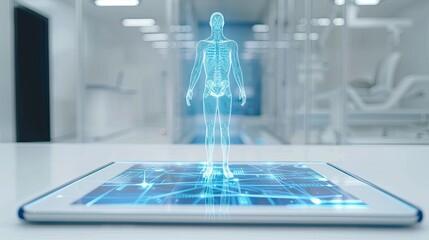 holographic 3D full body,  white room