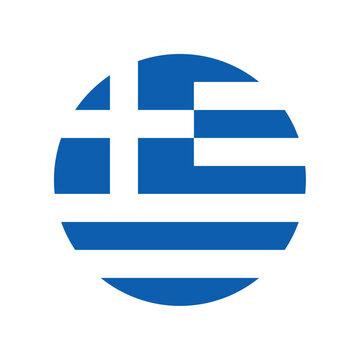 Round Greece flag icon