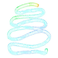 Green blue and yellow gradient rope squiggle design