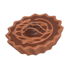 Chocolate Pie With Toppings 3D Icon Chocolate with Transparent Background2
