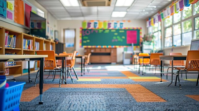 A classroom where students use personalized learning algorithms to adapt the curriculum to their individual learning styles
