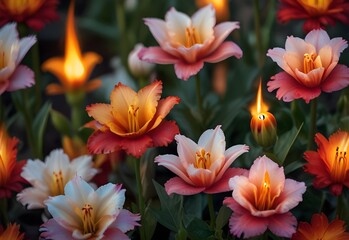 flowers that bloom with flames, generative AI