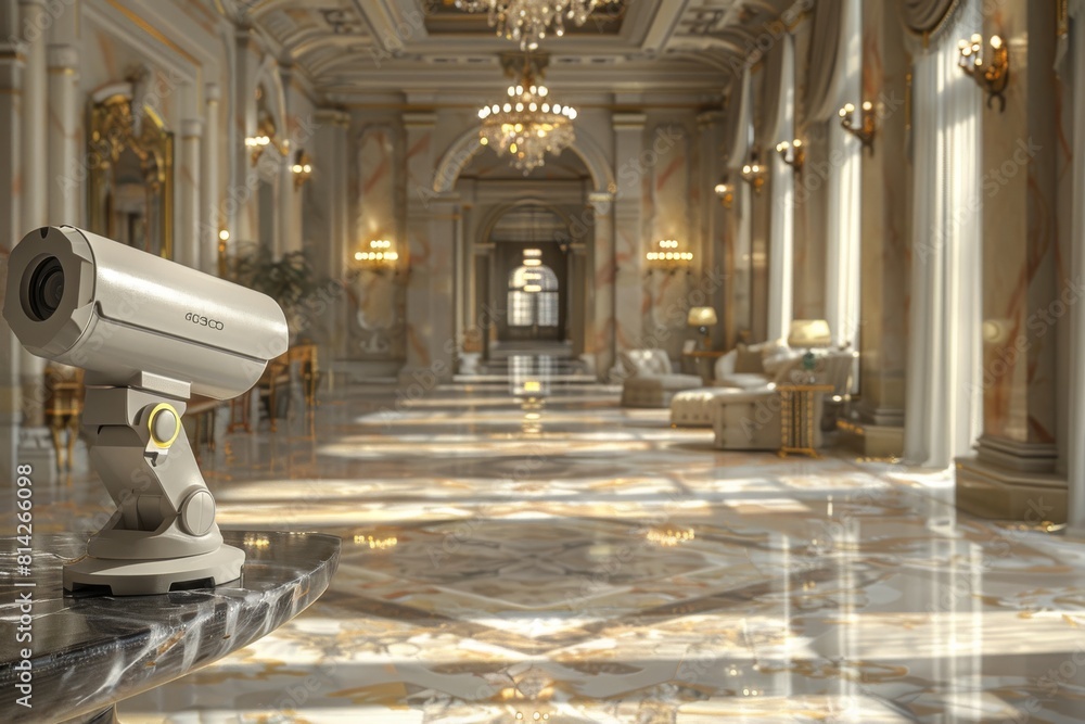 Poster safeguarding surveillance in smart homes utilizes emergency monitoring technology, protecting reside