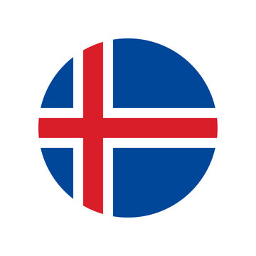 Round Iceland flag icon