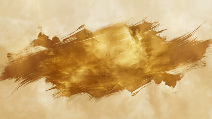 Golden Abstract Cloud, Dynamic Textured Brushwork