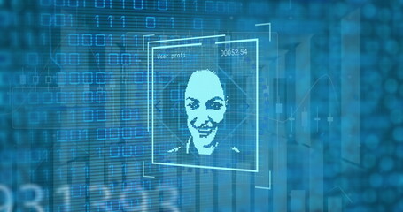 Image of digital interface over data processing