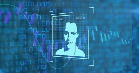 Image of digital interface over data processing