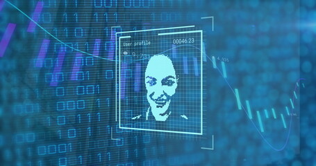 Image of digital interface over data processing