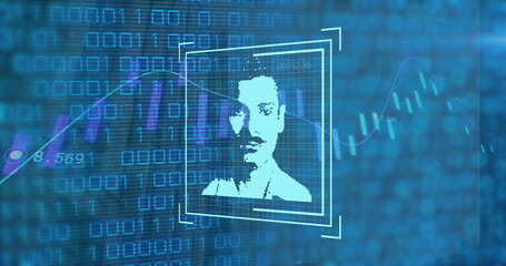 Image of digital interface over data processing