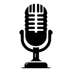 Podcast microphone icon isolated on transparent background - Vector illustration of podcast microphone for logo designs