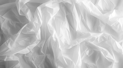 Obraz premium Textured White Crumpled Fabric, Detailed Soft Background
