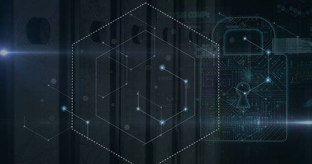 Image of network of connections over scope scanning