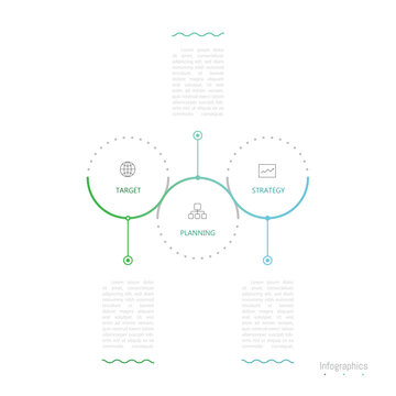 Infographic 3 options design elements for your business data. Vector Illustration.