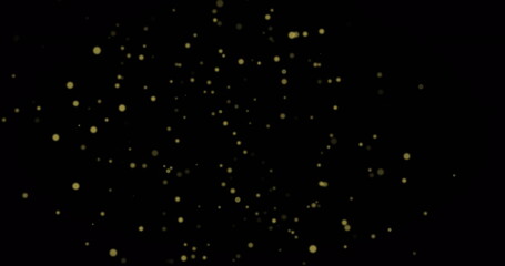 Image of purple mesh and light spots pattern moving on black background