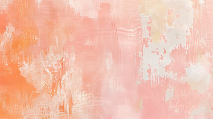 Pastel Abstract Painting, Soft Orange and Pink Tones, Modern Art Background

