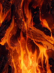 Fototapeta premium fire close-up with starry background