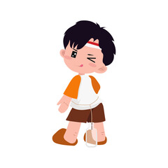 cute 17th of august competition character illustration. indonesia holiday event.