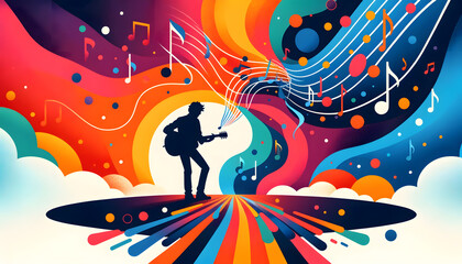 Profession people illustration, digital art musician career Wallpaper 4K Background Generative AI