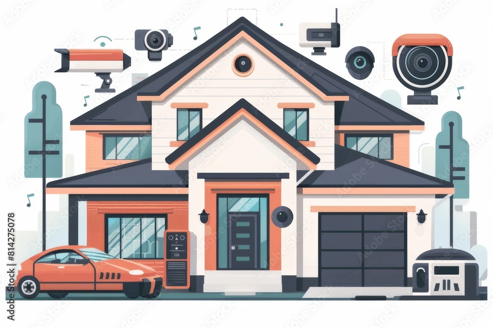 Poster integrated device communication in security systems ensures innovative alarms, tech synchronization,