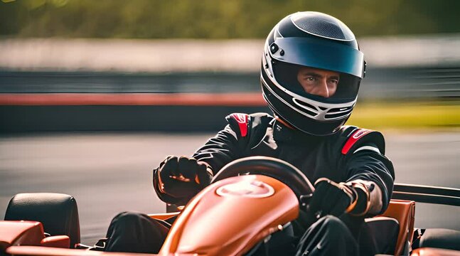 la poursuite &agrave; grande vitesse d&rsquo;un homme sur la piste de karting