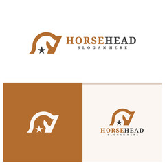 Horse head logo design vector. Horse illustration logo concept