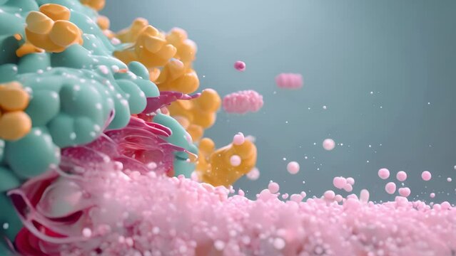 Visualization of enzyme action breaking down a substrate