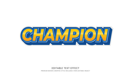 champion text effect template editable design for business logo and brand