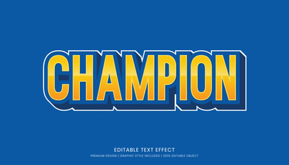 champion text effect template editable design for business logo and brand