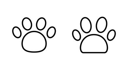 Paw icon set. paw print icon vector. dog or cat paw