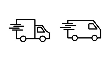 Fast shipping delivery truck icon set. Delivery truck icon. fast delivery icon