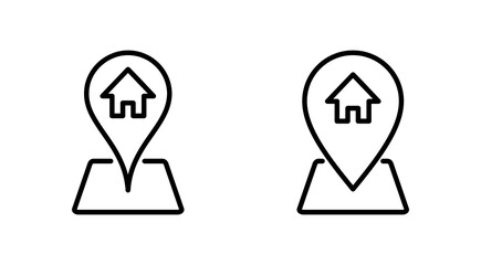 Address icon set. home location icon vector