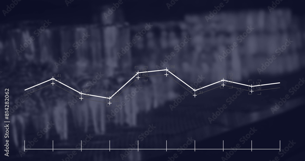Poster image of line graph changing over coffee maker machines in coffee shop