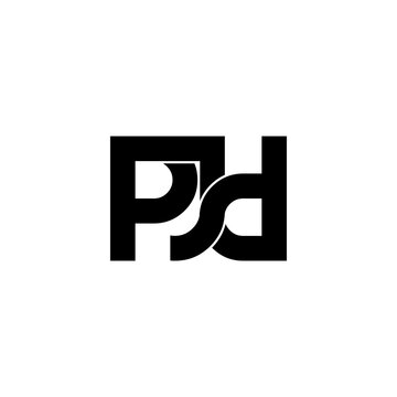 pjd lettering initial monogram logo design