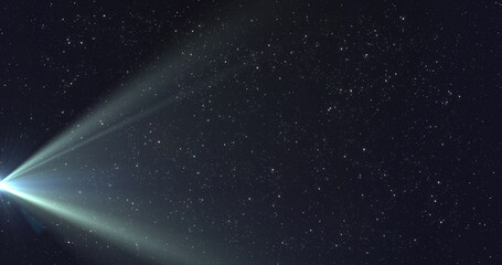 Image of glowing lights over night sky with stars