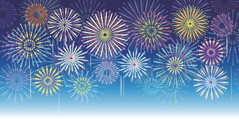 花火　夏祭り　風景　背景	