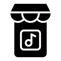 music shop glyph icon
