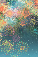 花火　夏祭り　風景　背景	