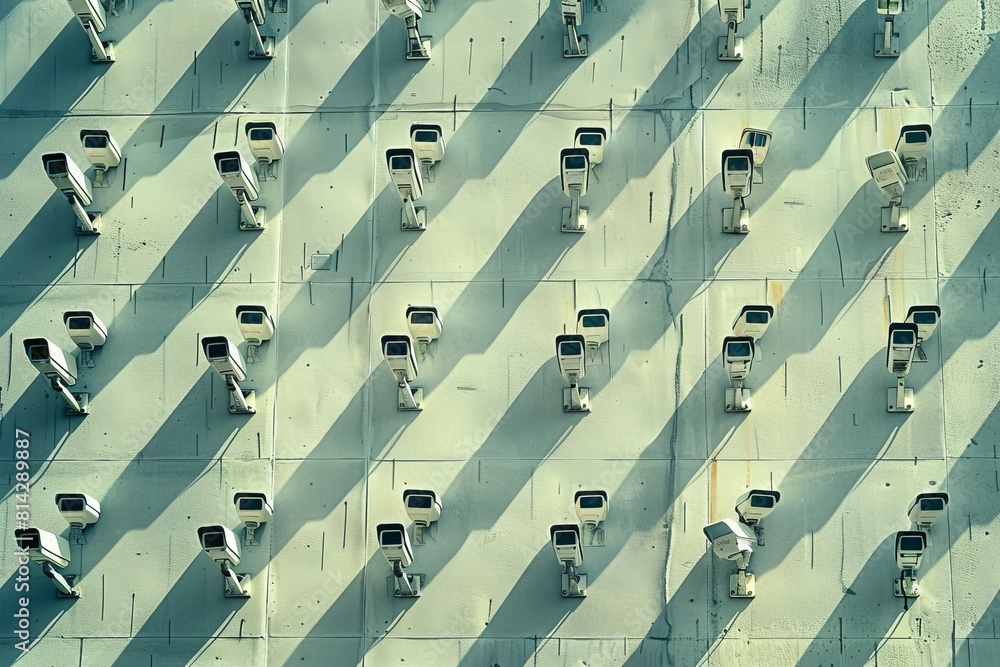 Poster commercial security monitoring integrates protective cctv lenses with internet access for expansive 
