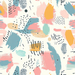 Seamless doodle pattern, colorful with pastel colors, digital paper for printing, graphic design, product designs, stickers and many more.	
