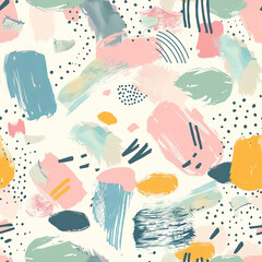 Seamless doodle pattern, colorful with pastel colors, digital paper for printing, graphic design, product designs, stickers and many more.	
