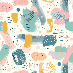 Seamless doodle pattern, colorful with pastel colors, digital paper for printing, graphic design, product designs, stickers and many more.	
