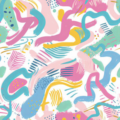 Seamless doodle pattern, colorful with pastel colors, digital paper for printing, graphic design, product designs, stickers and many more.	
