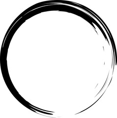 Circle drawn with brush. Design elements