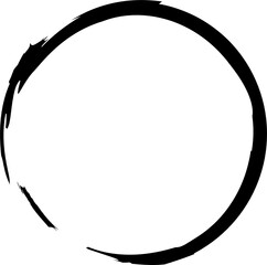 Circle drawn with brush. Design elements