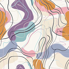 Seamless doodle pattern, colorful with pastel colors, digital paper for printing, graphic design, product designs, stickers and many more.	
