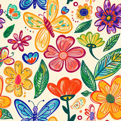 Seamless doodle pattern, colorful with pastel colors, digital paper for printing, graphic design, product designs, stickers and many more.	
