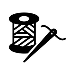 Vector solid black icon for Needle