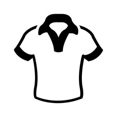 Vector solid black icon for Polo shirt