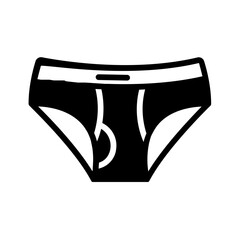 Vector solid black icon for Underwear